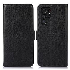 Funda de Cuero Cartera con Soporte Carcasa D11Y para Samsung Galaxy S21 Ultra 5G Negro