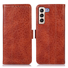 Funda de Cuero Cartera con Soporte Carcasa D11Y para Samsung Galaxy S22 5G Marron