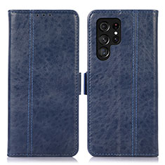 Funda de Cuero Cartera con Soporte Carcasa D11Y para Samsung Galaxy S23 Ultra 5G Azul