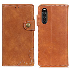 Funda de Cuero Cartera con Soporte Carcasa D11Y para Sony Xperia 10 III Lite Marron