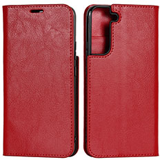 Funda de Cuero Cartera con Soporte Carcasa D13T para Samsung Galaxy S21 5G Rojo