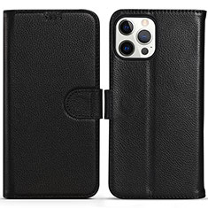 Funda de Cuero Cartera con Soporte Carcasa DL1 para Apple iPhone 13 Pro Negro