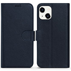 Funda de Cuero Cartera con Soporte Carcasa DL1 para Apple iPhone 14 Azul