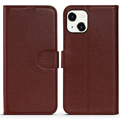 Funda de Cuero Cartera con Soporte Carcasa DL1 para Apple iPhone 15 Plus Marron