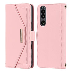 Funda de Cuero Cartera con Soporte Carcasa DT1 para Sony Xperia 5 III SO-53B Rosa