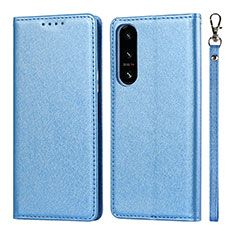 Funda de Cuero Cartera con Soporte Carcasa DT1 para Sony Xperia 5 IV Azul