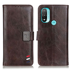 Funda de Cuero Cartera con Soporte Carcasa DY01 para Motorola Moto E20 Marron