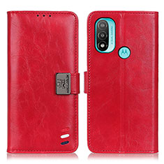 Funda de Cuero Cartera con Soporte Carcasa DY01 para Motorola Moto E20 Rojo