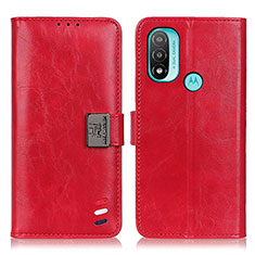 Funda de Cuero Cartera con Soporte Carcasa DY01 para Motorola Moto E30 Rojo