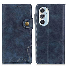 Funda de Cuero Cartera con Soporte Carcasa DY01 para Motorola Moto Edge Plus (2022) 5G Azul