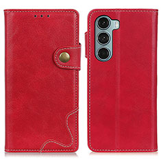 Funda de Cuero Cartera con Soporte Carcasa DY01 para Motorola Moto Edge S30 5G Rojo