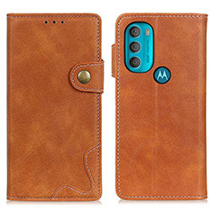 Funda de Cuero Cartera con Soporte Carcasa DY01 para Motorola Moto G71 5G Marron