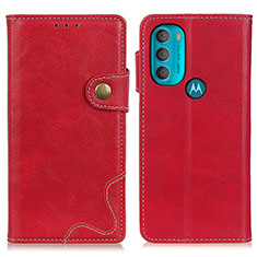 Funda de Cuero Cartera con Soporte Carcasa DY01 para Motorola Moto G71 5G Rojo