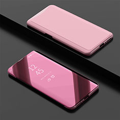 Funda de Cuero Cartera con Soporte Carcasa Espejo Carcasa para Oppo Find X Oro Rosa