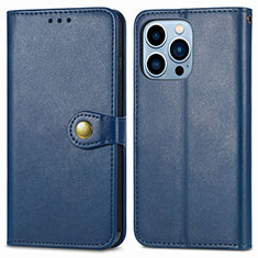 Funda de Cuero Cartera con Soporte Carcasa F01 para Apple iPhone 13 Pro Azul