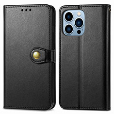 Funda de Cuero Cartera con Soporte Carcasa F01 para Apple iPhone 13 Pro Negro