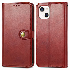 Funda de Cuero Cartera con Soporte Carcasa F01 para Apple iPhone 13 Rojo