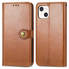 Funda de Cuero Cartera con Soporte Carcasa F01 para Apple iPhone 15 Marron