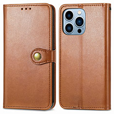 Funda de Cuero Cartera con Soporte Carcasa F01 para Apple iPhone 16 Pro Max Marron