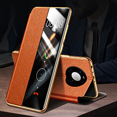 Funda de Cuero Cartera con Soporte Carcasa F02 para Huawei Mate 40E Pro 4G Naranja