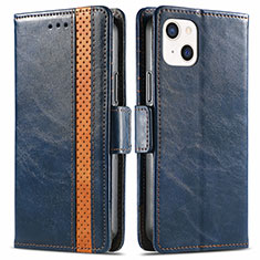 Funda de Cuero Cartera con Soporte Carcasa F03 para Apple iPhone 15 Azul