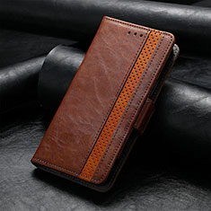 Funda de Cuero Cartera con Soporte Carcasa F04 para Apple iPhone 13 Pro Max Marron