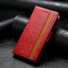 Funda de Cuero Cartera con Soporte Carcasa F04 para Apple iPhone 13 Pro Max Rojo