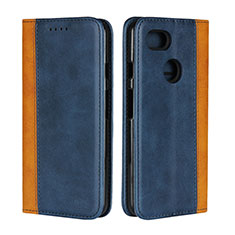 Funda de Cuero Cartera con Soporte Carcasa G01 para Google Pixel 3 Azul