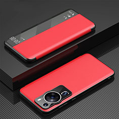 Funda de Cuero Cartera con Soporte Carcasa GS1 para Huawei P60 Pro Rojo