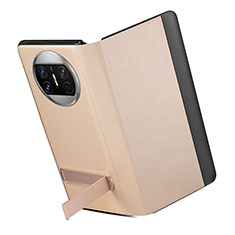 Funda de Cuero Cartera con Soporte Carcasa GS3 para Huawei Mate X3 Oro