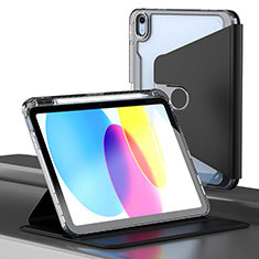 Funda de Cuero Cartera con Soporte Carcasa H01 para Apple iPad 10.9 (2022) Negro