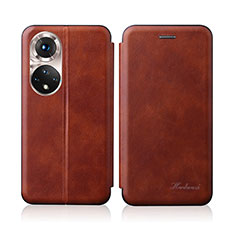 Funda de Cuero Cartera con Soporte Carcasa H01D para Huawei Honor 50 5G Marron