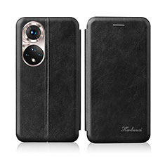 Funda de Cuero Cartera con Soporte Carcasa H01D para Huawei Honor 50 5G Negro