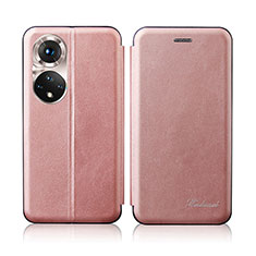 Funda de Cuero Cartera con Soporte Carcasa H01D para Huawei Nova 9 Oro Rosa