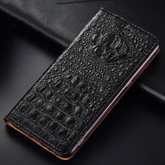 Funda de Cuero Cartera con Soporte Carcasa H01P para Apple iPhone 11 Negro