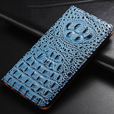 Funda de Cuero Cartera con Soporte Carcasa H01P para Apple iPhone 6 Plus Azul Cielo