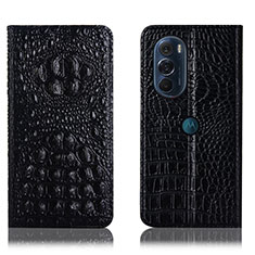 Funda de Cuero Cartera con Soporte Carcasa H01P para Motorola Moto Edge 30 Pro 5G Negro