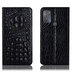 Funda de Cuero Cartera con Soporte Carcasa H01P para Motorola Moto G50 Negro