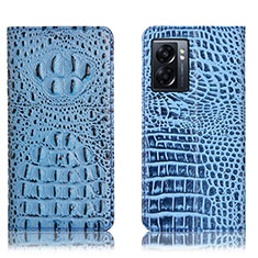 Funda de Cuero Cartera con Soporte Carcasa H01P para Realme V23i 5G Azul Cielo