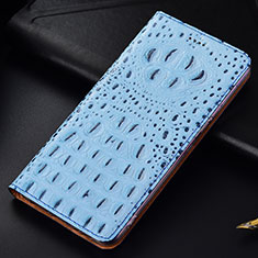 Funda de Cuero Cartera con Soporte Carcasa H01P para Samsung Galaxy S21 5G Azul Cielo