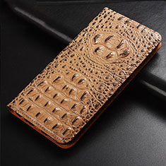 Funda de Cuero Cartera con Soporte Carcasa H01P para Vivo V23 5G Caqui