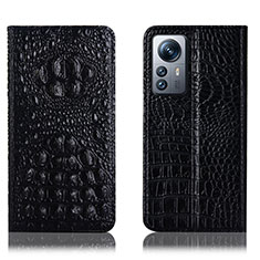 Funda de Cuero Cartera con Soporte Carcasa H01P para Xiaomi Mi 12 Lite 5G Negro