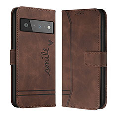 Funda de Cuero Cartera con Soporte Carcasa H01X para Google Pixel 6 5G Marron