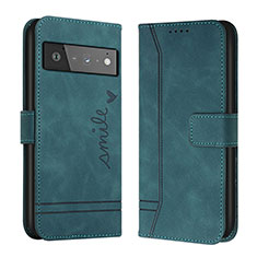 Funda de Cuero Cartera con Soporte Carcasa H01X para Google Pixel 6 5G Verde