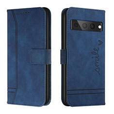 Funda de Cuero Cartera con Soporte Carcasa H01X para Google Pixel 7 Pro 5G Azul