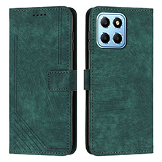 Funda de Cuero Cartera con Soporte Carcasa H01X para Huawei Honor 70 Lite 5G Verde