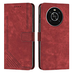 Funda de Cuero Cartera con Soporte Carcasa H01X para Huawei Honor Magic4 Lite 4G Rojo