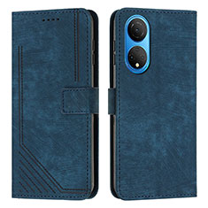 Funda de Cuero Cartera con Soporte Carcasa H01X para Huawei Honor X7 Azul