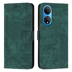 Funda de Cuero Cartera con Soporte Carcasa H01X para Huawei Honor X7 Verde