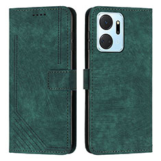 Funda de Cuero Cartera con Soporte Carcasa H01X para Huawei Honor X7a Verde